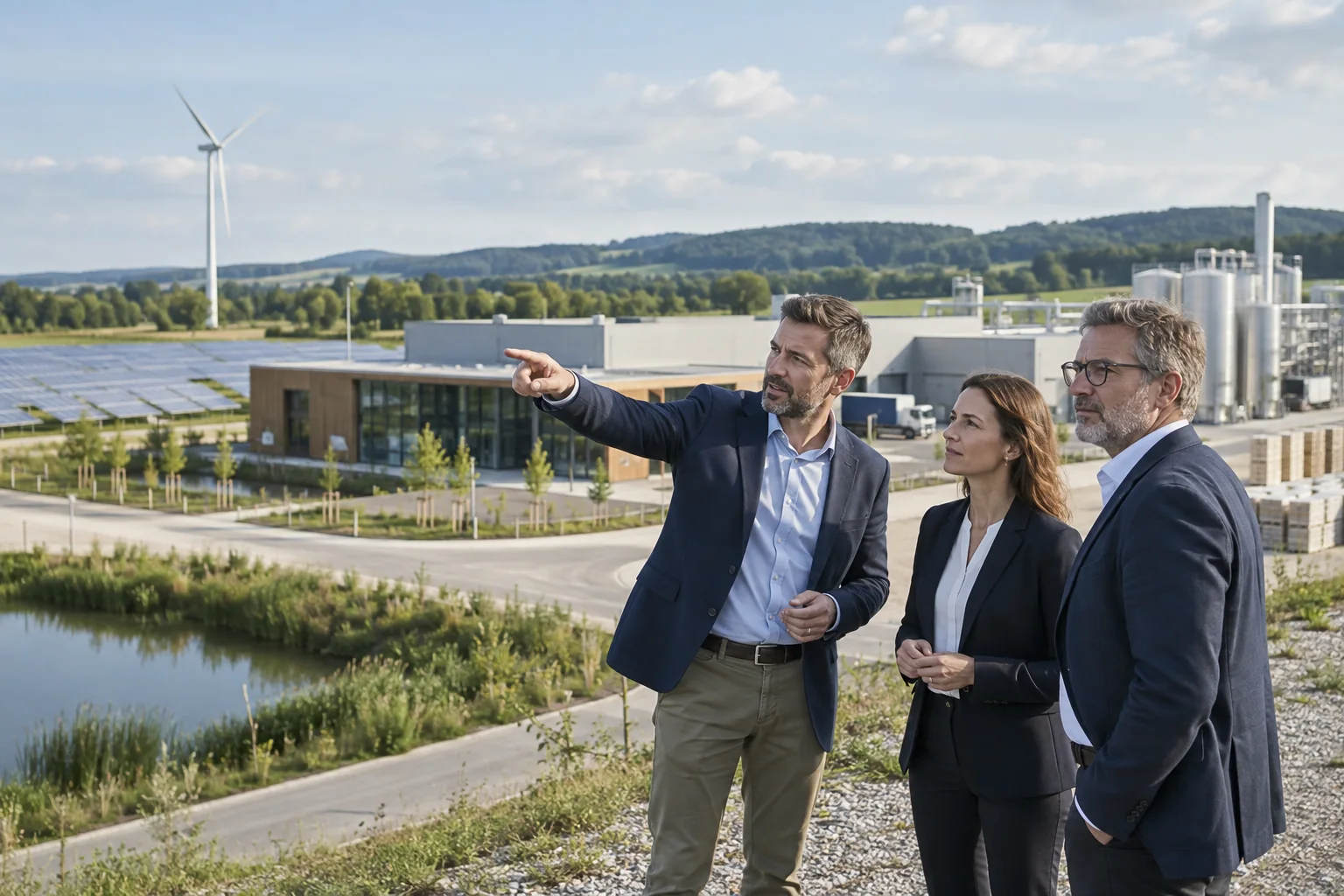 Fachleute an einem Industrie- und Energieprojektstandort